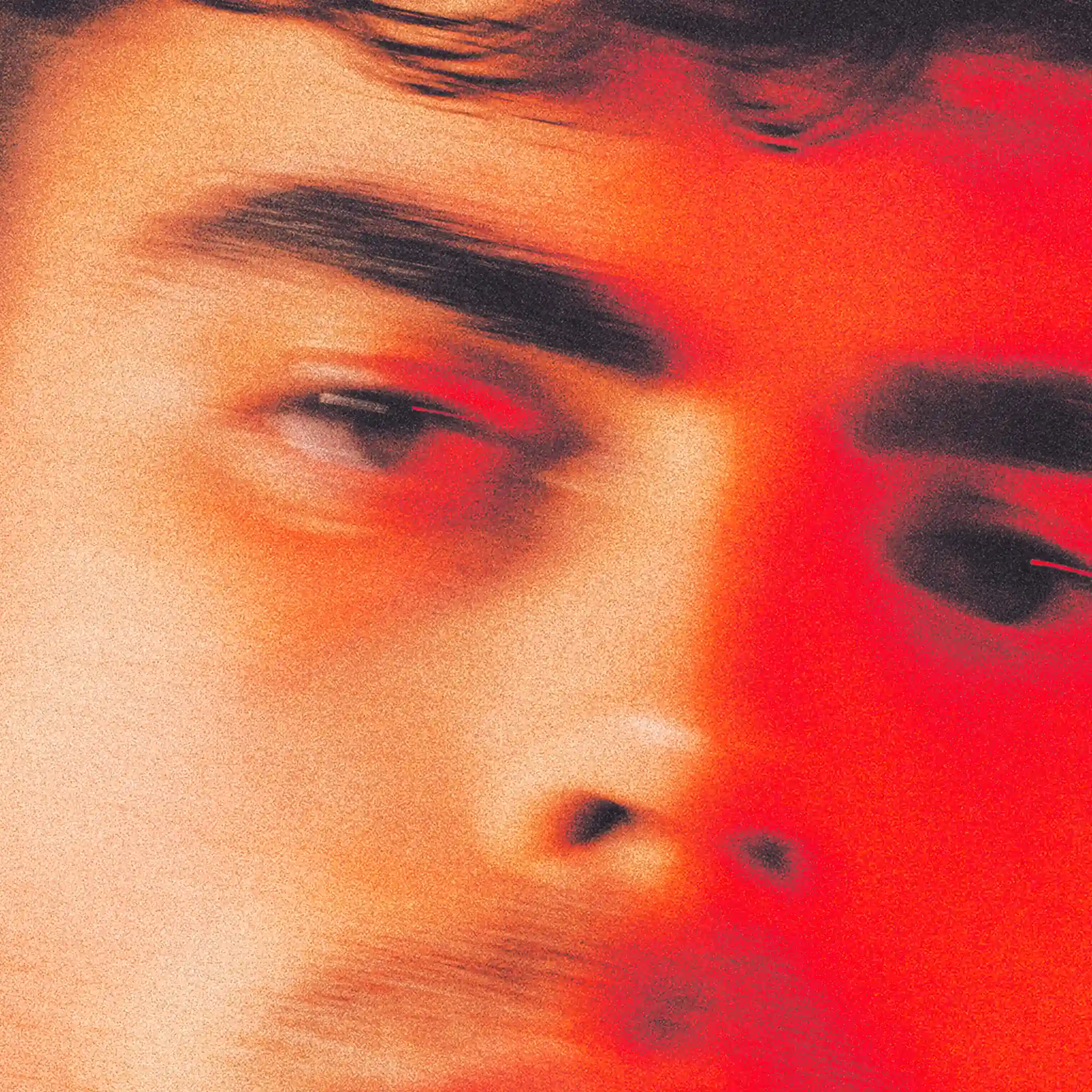 Alexandre Verhoye — a close-up self-portrait, out of focus and lit in deep red.