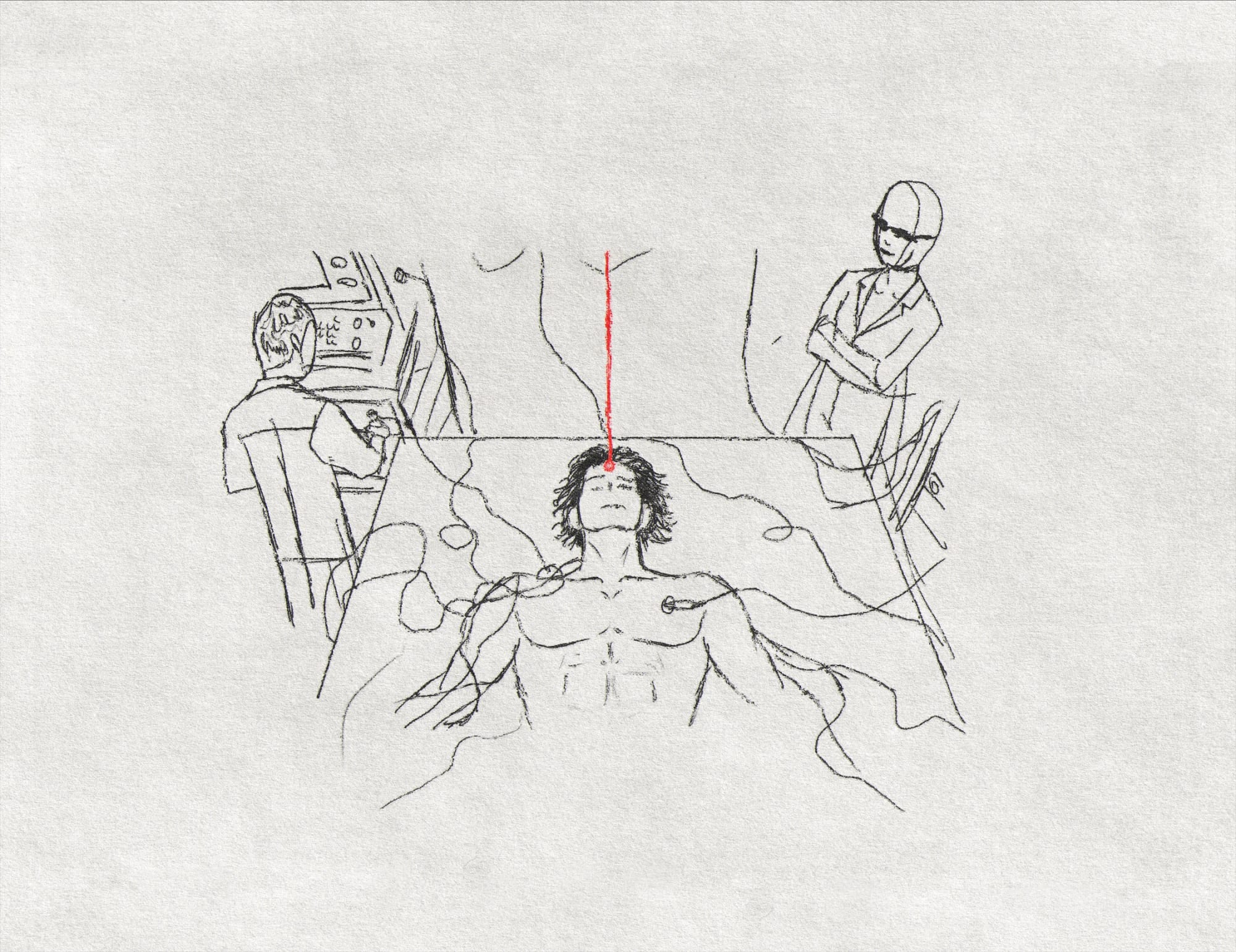 Resurgence concept art, table setup with the laser element